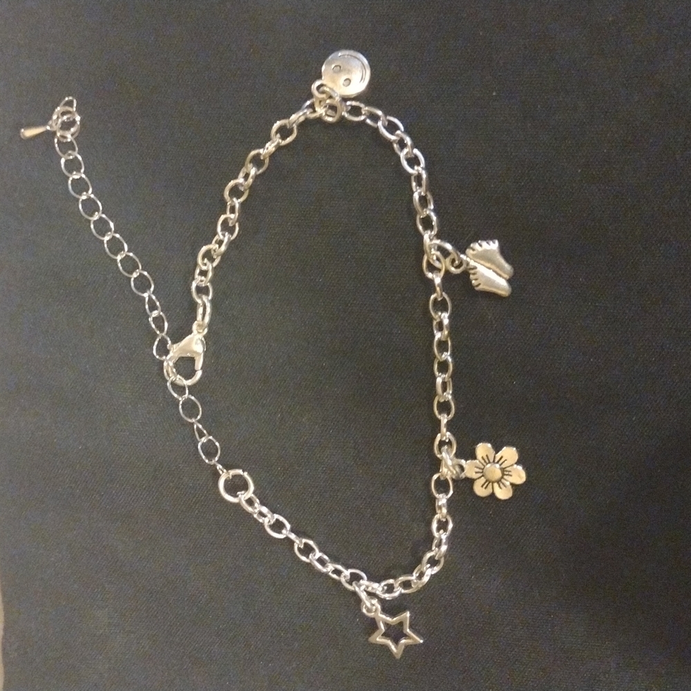 Silver Charm Bracelet 7 inch length